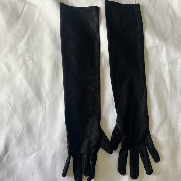 Black Fringe Flapper Dress Set w/ Headpiece, Gloves & Feather Boa – 1920s Gatsby - Picture 11 of 16